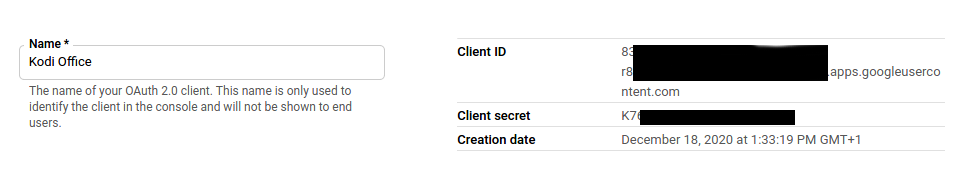 Copy OAuth credentials