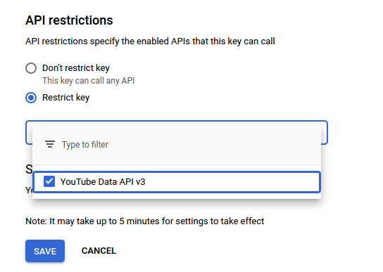 Restrict Google API key