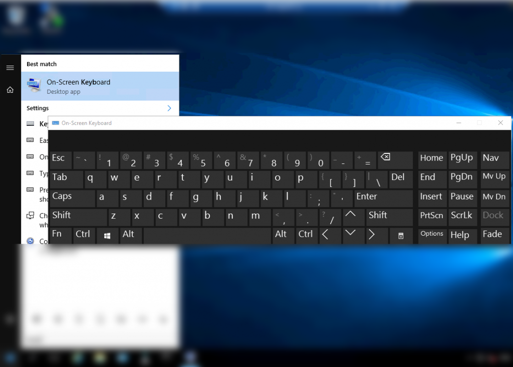 Windows on-screen keyboard