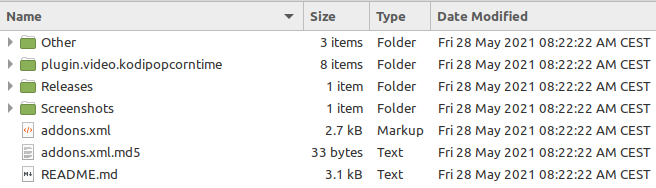 Contents of add-on repository