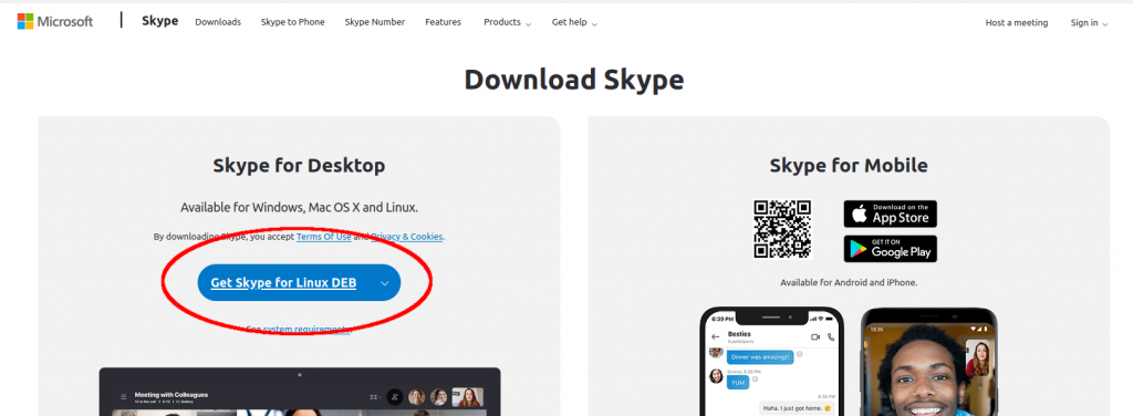 Skype download link