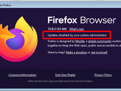 Disable automatic updates Firefox
