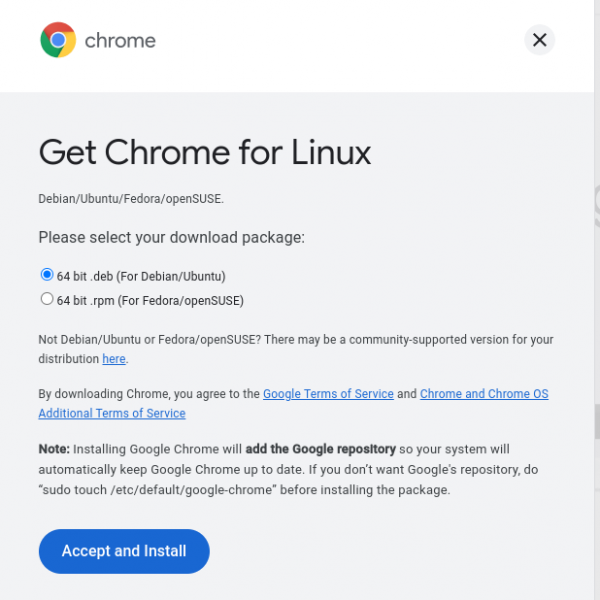 Chrome for Linux