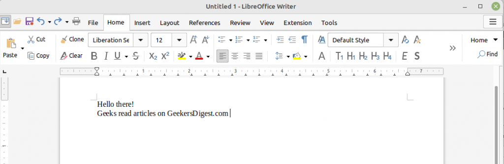 LibreOffice with tabbed menu user interface