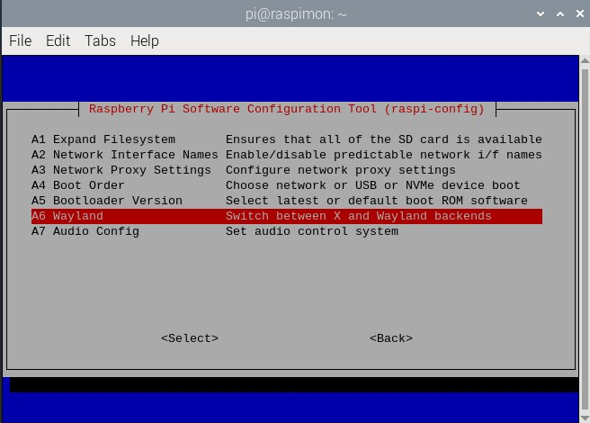 Raspberry Pi configuration for Wayland