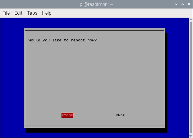 Raspberry Pi configuration asks for reboot