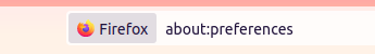 Firefox tab about:preferences opens the Firefox preferences