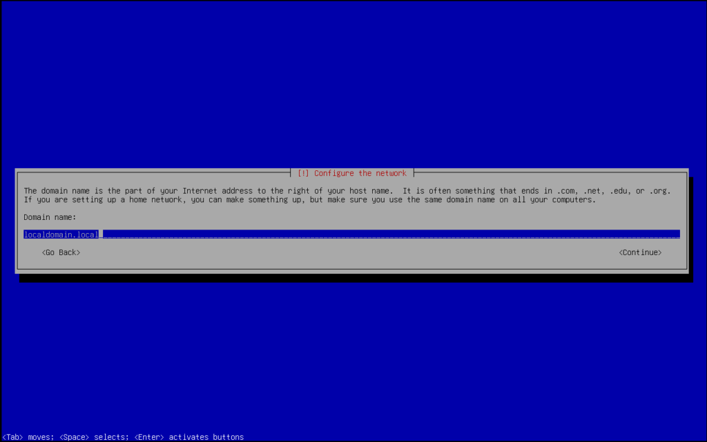 Configure domain name