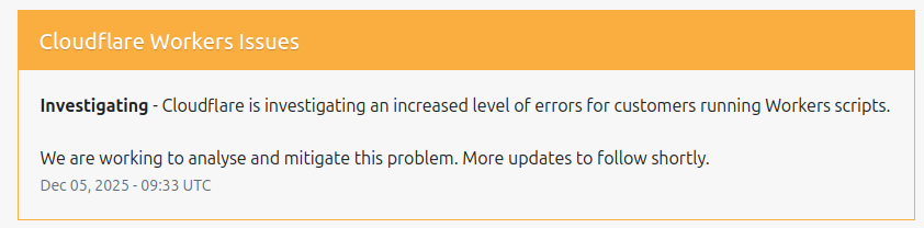 Worker issues reported
