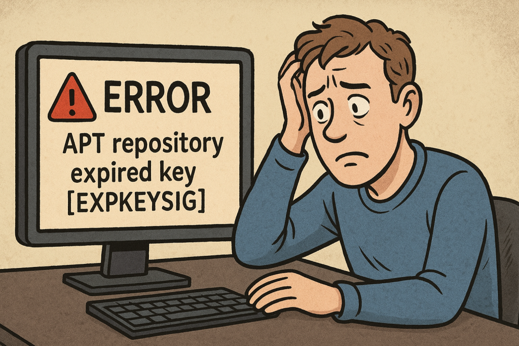 APT package manager shows an error of an expired repository key (EXPKEYSIG).