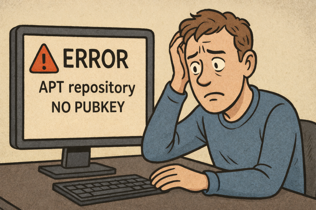 APT package manager shows an error of a missing repository key (NO PUBKEY).