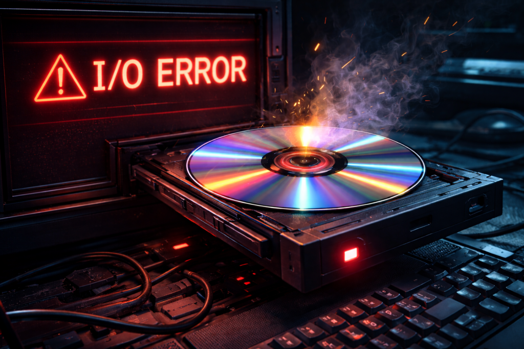 dd running into i/o errors reading a dvd optical drive
